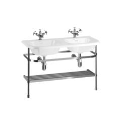 Clearwater Traditional Double Roll Top Basin Stand - Chrome - B10ES
