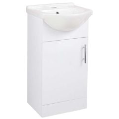Bathrooms by Trading Depot Wade 450mm Vanity Unit With Basin - White Gloss - TDBT102954