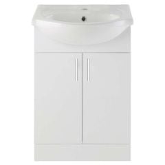 Bathrooms by Trading Depot Wade 560mm Vanity Unit With Basin - White Gloss - TDBT102955