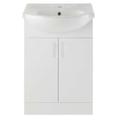 Bathrooms by Trading Depot Wade 655mm Vanity Unit With Basin - White Gloss - TDBT102956