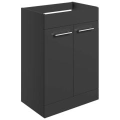 Bathrooms by Trading Depot Bay 590mm Floor Standing Basin Unit - Anthracite Gloss - TDBT106917