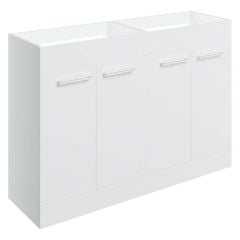 Bathrooms by Trading Depot Bay 1180mm Floor Standing Basin Unit - White Gloss - TDBT106921