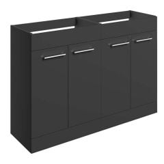 Bathrooms by Trading Depot Bay 1180mm Floor Standing Basin Unit - Anthracite Gloss - TDBT106923