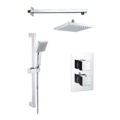 Bathrooms by Trading Depot Square Thermostatic Shower Pack - Chrome - TDBT108088