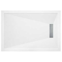 Bathrooms by Trading Depot Linear 1000x800mm Slim Rectangular Shower Tray With Waste - TDBT106229