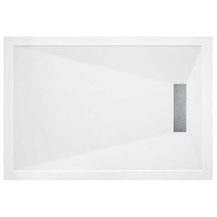 Bathrooms by Trading Depot Linear 1200x800mm Slim Rectangular Shower Tray With Waste - TDBT106231