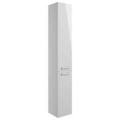 Bathrooms by Trading Depot Bay 350mm Floor Standing 2 Door Tall Bathroom Cabinet - Grey Gloss - TDBT103312