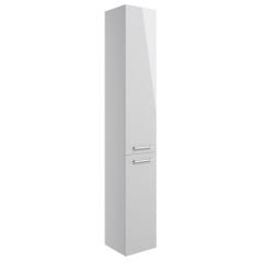 Bathrooms by Trading Depot Bay 350mm Floor Standing 2 Door Tall Bathroom Cabinet - Grey Gloss - TDBT103312