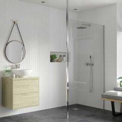 Bathrooms by Trading Depot Calder 800mm Wetroom Panel & Floor-to-Ceiling Pole - TDBT103393