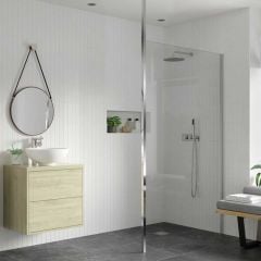 Bathrooms by Trading Depot Calder 900mm Wetroom Panel & Floor-to-Ceiling Pole - TDBT103394