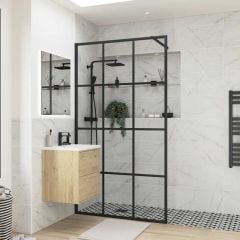 Bathrooms by Trading Depot Calder 1000mm Framed Wetroom Panel - Black - TDBT96130