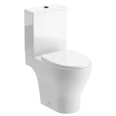 Bathrooms by Trading Depot Maya Rimless Short Projection Close Coupled Open Back WC & Soft Close Seat - TDBT106139