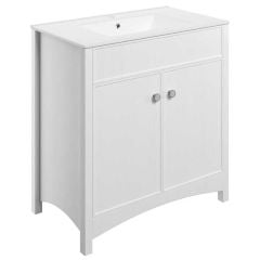 Bathrooms by Trading Depot Pacifica 810mm Floor Standing Vanity Unit With Basin - Satin White Ash - TDBT100549