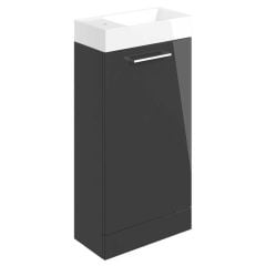 Bathrooms by Trading Depot Bay 410mm Floor Standing Vanity Unit With Basin - Anthracite Gloss - TDBT103316