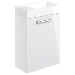 Bathrooms by Trading Depot Bay 410mm Wall Hung Vanity Unit With Basin - White Gloss - TDBT103317