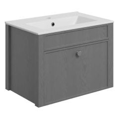 Bathrooms by Trading Depot Pacifica 605mm Wall Hung Vanity Unit With Basin - Grey Ash - TDBT104063