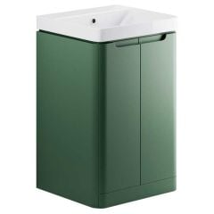 Bathrooms by Trading Depot Cascade 500mm Floor Standing Cloakroom Unit With Basin - Matt Sage Green - TDBT105325