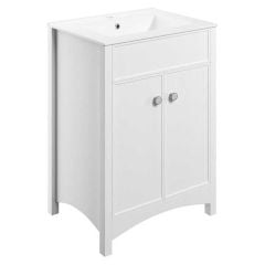 Bathrooms by Trading Depot Pacifica 610mm Floor Standing Vanity Unit With Basin - Satin White Ash - TDBT2602