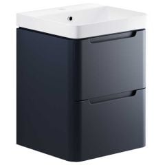 Bathrooms by Trading Depot Cascade 500mm Wall Hung Cloakroom Unit With Basin - Matt Indigo - TDBT96038