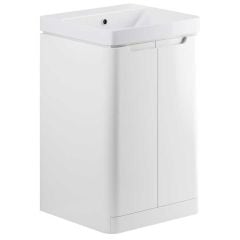 Bathrooms by Trading Depot Cascade 500mm Floor Standing Cloakroom Unit With Basin - White Gloss - TDBT96039