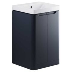 Bathrooms by Trading Depot Cascade 500mm Floor Standing Cloakroom Unit With Basin - Matt Indigo - TDBT96041