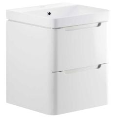 Bathrooms by Trading Depot Cascade 605mm Wall Hung Vanity Unit With Basin - White Gloss - TDBT96042