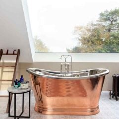 BC Designs Copper Boat Bath 1500mm x 700mm - Copper/Nickel - BAC015