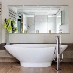 BC Designs Tasse Cian® Solid-Surface Bath 1770mm x 880mm - Polished White - BAB010