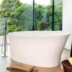 BC Designs Delicata Cian® Solid-Surface Bath 1520mm x 715mm - Polished White - BAB020