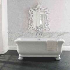 BC Designs Senator Cian® Solid-Surface Bath with Bun Feet 1804mm x 850mm - Polished White - BAB045+BAB047