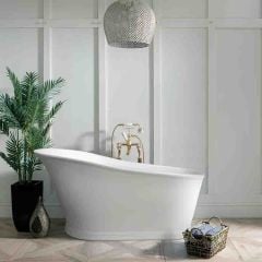 BC Designs Cian Slipper Bath 1590x785mm - Polished White - BAB053