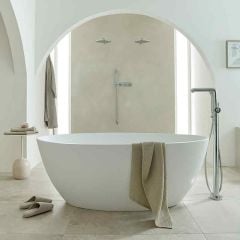 BC Designs PROJEKT Esseta Cian® Solid-Surface Bath 1510mm x 760mm - Polished White - BAB071