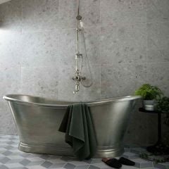 BC Designs Copper Boat Double Ended Bath 1500mm x 700mm - Tin - BAC035
