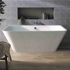BC Designs Ancora Back-to-Wall 1700x750mm Bath with Waste - Gloss White - BAS025