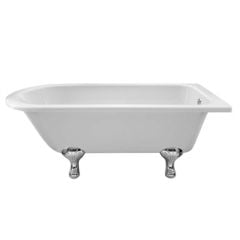 BC Designs Tye 1500mm Shower Bath with Feet Set 1 - Polished White - BAU055