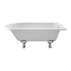 BC Designs Tye 1500mm Shower Bath with Feet Set 2 - Polished White - BAU056