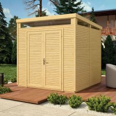 Rowlinson 8x8 Pent Security Shed - Unpainted Natural - BCSEC88N