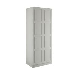 Bedroom Kit Shaker Double Wardrobe with Single Rail & 6 Shelves - Flat Packed - Light Grey - BEDGP1611D