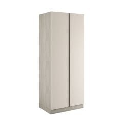 Bedroom Kit J-Pull Handleless Double Wardrobe with Single Rail & 6 Shelves - Flat Packed - Cashmere - BEDUJ0611D