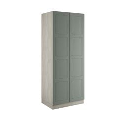 Bedroom Kit Shaker Double Wardrobe with Single Rail & 3 Drawers - Flat Packed - Sage Green -BEDUP1110D