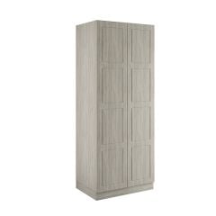 Bedroom Kit Shaker Double Wardrobe with Single Rail & 3 Drawers  - Flat Packed - Urban Oak - BEDUP2210D