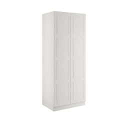 Bedroom Kit Shaker Double Wardrobe with Single Rail & 6 Shelves - Flat Packed - White - BEDWP1511D
