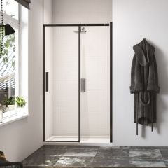 Merlyn Black Sliding Shower Door 1400mm - BLKFSL1400H