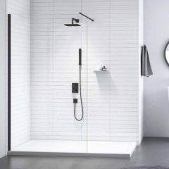 Merlyn Black Frameless Wetroom Panel 1000mm Showerwall - BLKSW1000