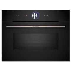 Bosch CMG7761B1B Series 8 Built-In Compact Oven With Microwave Function & Home Connect - Black - Full View