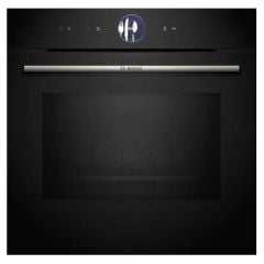 Bosch HMG7764B1B Series 8 Built-In Oven With Microwave Function & Home Connect - Black - Front View