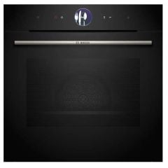 Bosch HRG7764B1B Series 8 Built-In Oven With Steam Function & Home Connect - Black - Front View