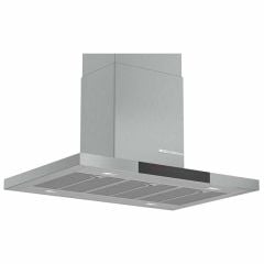 Bosch Series 6 DIB98JQ50B 90cm Island Cooker Hood - Brushed Steel - Mounted Front View
