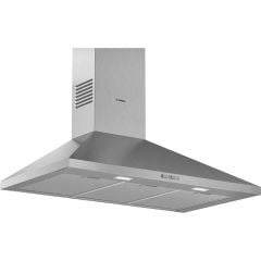 Bosch Series 2 DWP94BC50B 90cm Chimney Cooker Hood - Brushed Steel - Mounted Front View