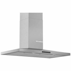 Bosch Series 4 DWQ96DM50B 90cm Chimney Cooker Hood - Brushed Steel - Mounted Front View